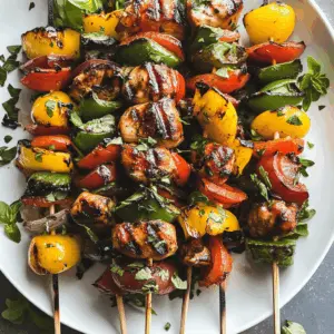 Treat your taste buds to these Balsamic Grilled Chicken Kabobs! Juicy chicken marinated in rich balsamic vinegar, paired with colorful veggies make for a delightful summer meal. Perfect for picnics or quick weeknight dinners. Save this recipe to impress your family and friends at your next BBQ!