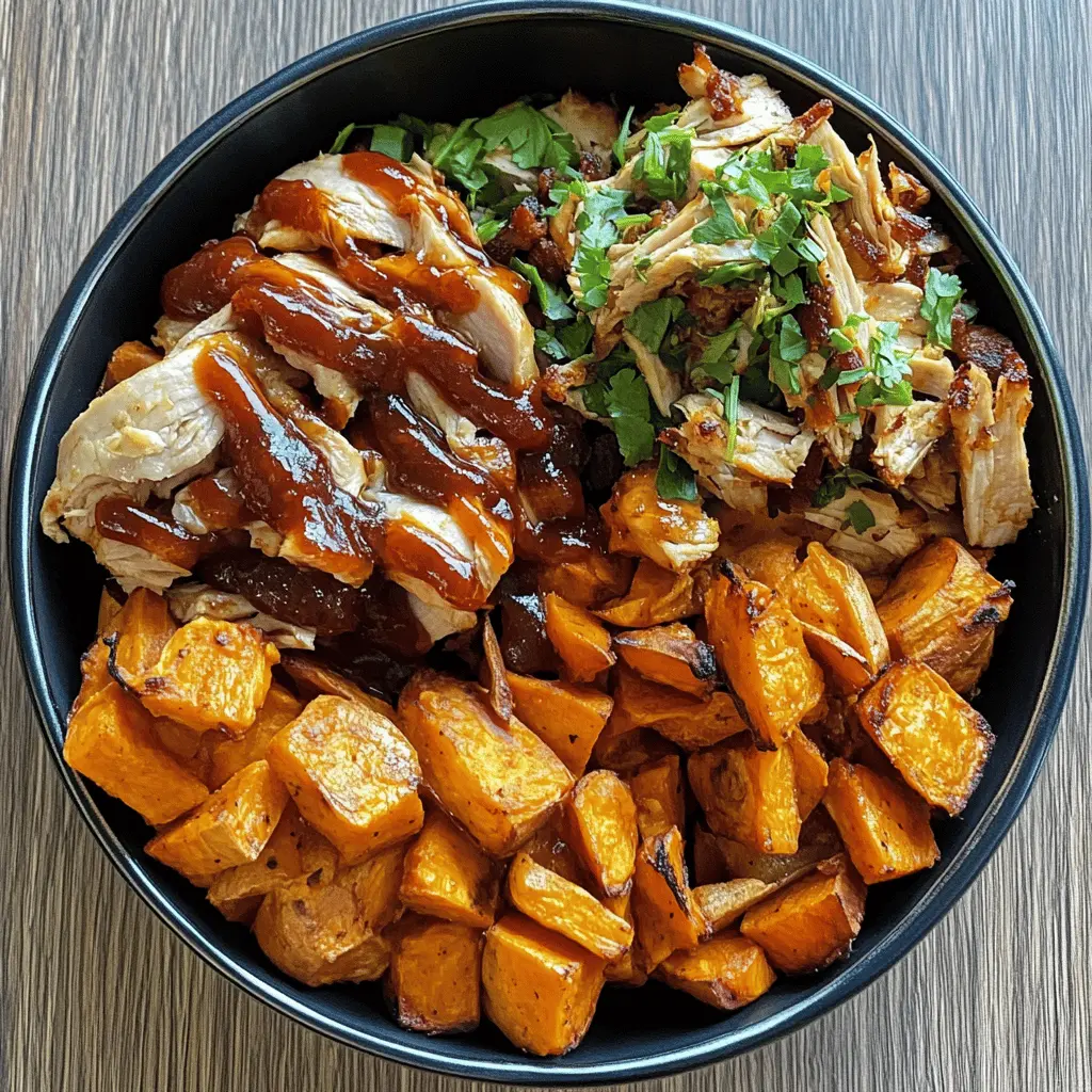 Get ready for a delicious meal with these BBQ Chicken and Roasted Sweet Potato Bowls! Packed with tender chicken, sweet potatoes, and a tangy BBQ sauce, this recipe is perfect for any weeknight dinner. It’s not just tasty; it’s also healthy and satisfying. Save this pin for your next meal prep or gathering, and enjoy a flavorful dish that everyone will love!
