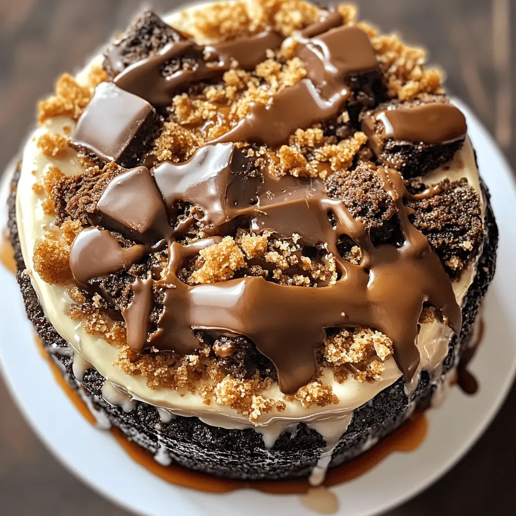 This Chocolate Caramel Toffee Crunch Cake is a sweet delight that combines rich chocolate, smooth caramel, and crunchy toffee bits. Perfect for celebrations or as a weekend treat, every slice is a chocolate lover's dream! Save this recipe now for a delicious dessert that will impress at your next gathering or special occasion.