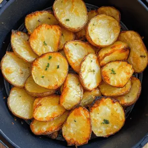 Looking for a quick and tasty side dish? These crispy sliced potatoes in the air fryer are just the thing! With their golden edges and tender inside, they're perfectly seasoned and ready in no time. Ideal for weeknight dinners or entertaining guests, save this recipe to try it at your next meal!