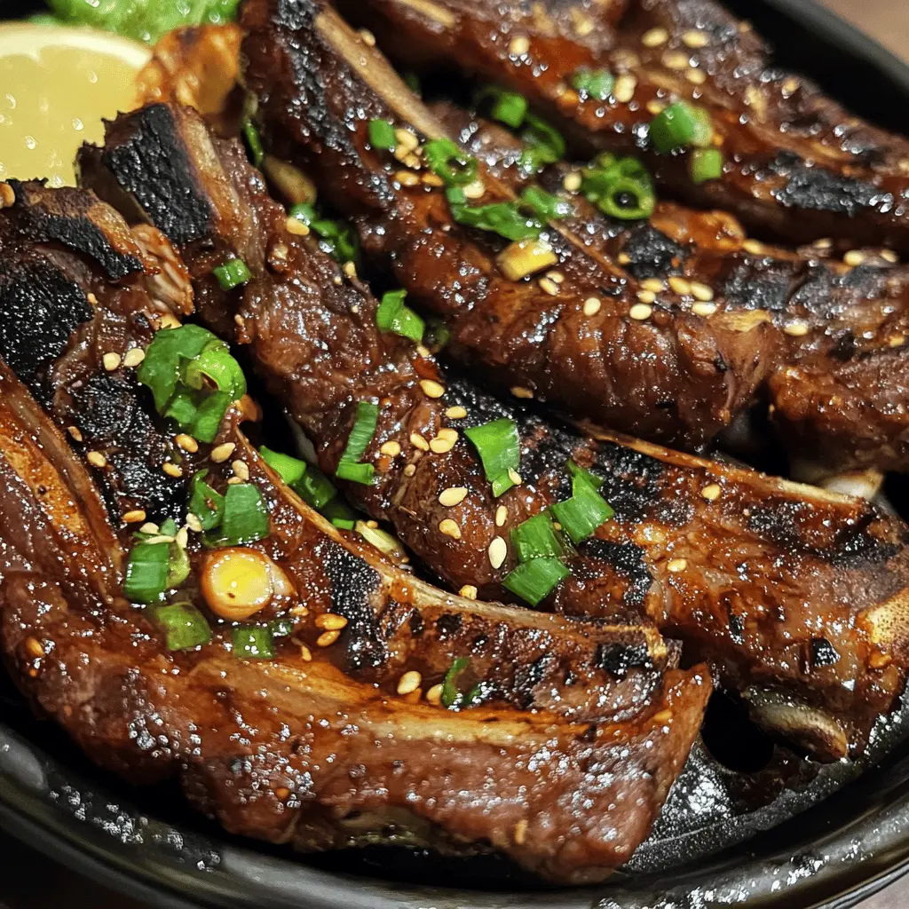 Unleash the delicious flavors of Korean BBQ with these Galbi Grilled Flanken Ribs! Tender cuts are marinated in a savory blend of soy sauce, garlic, and sesame for an unforgettable taste. Perfect for summer cookouts, family gatherings, or a cozy dinner at home. Save this recipe now and impress your loved ones with a dish they'll never forget!