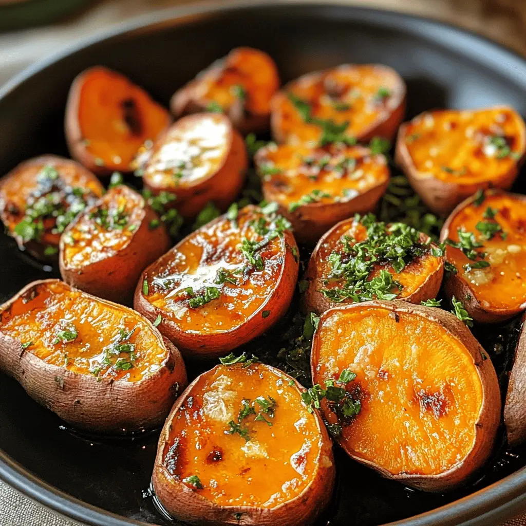 Transform your dinner with these Garlic Butter Roasted Sweet Potatoes! This simple recipe highlights the natural sweetness of tender sweet potatoes, perfectly blended with rich garlic butter for a delightful side dish. Ideal for family meals or holiday gatherings, save this recipe to bring a touch of warmth to your table!
