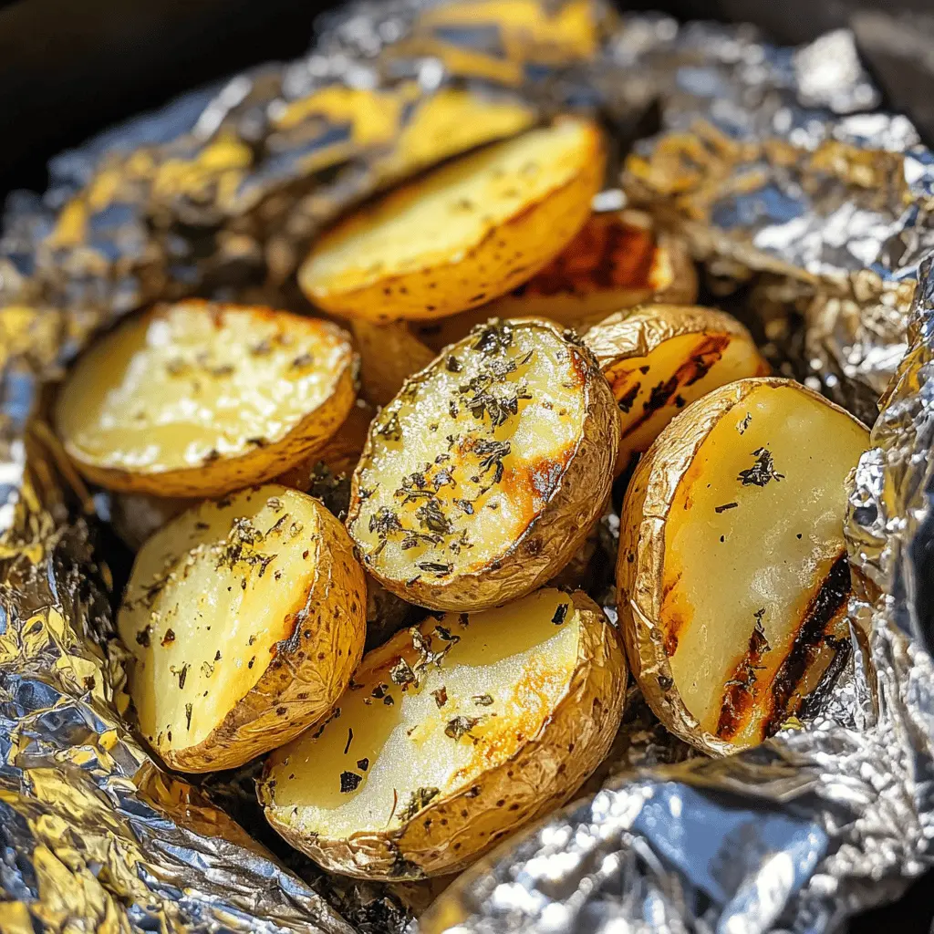 Try these Garlic Herb Grilled Potatoes in Foil for a flavorful side dish that's perfect for any BBQ! Tossed in garlic and fresh herbs, these potatoes cook to perfection while being super easy to clean up. Don't forget to save this recipe for your next cookout or family gathering! Perfect with grilled meats or as a tasty vegetarian option!
