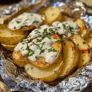 These grilled potatoes in foil are a must-try for your next BBQ! With tender slices and zesty seasoning, they offer a delightful side dish everyone will love. Perfect for summer cookouts or a cozy dinner at home. Save this easy recipe for flavorful potato packets that make outdoor cooking a breeze!