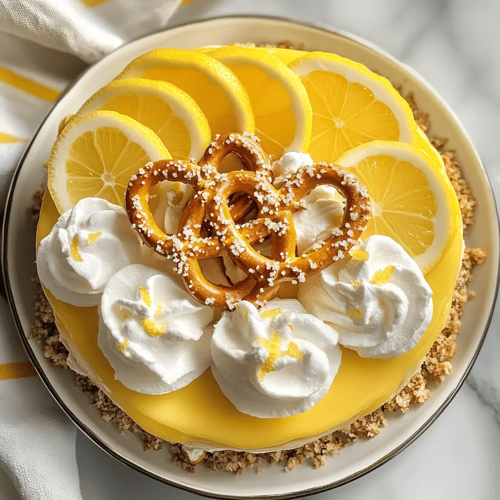 Treat yourself to a delightful Lemon Pretzel Dessert that's the perfect balance of sweet and salty! This refreshing treat features a crunchy pretzel crust, creamy lemon filling, and a fluffy topping, making it ideal for any gathering or special occasion. Save this pin for a simple, yet impressive dessert that everyone will love!