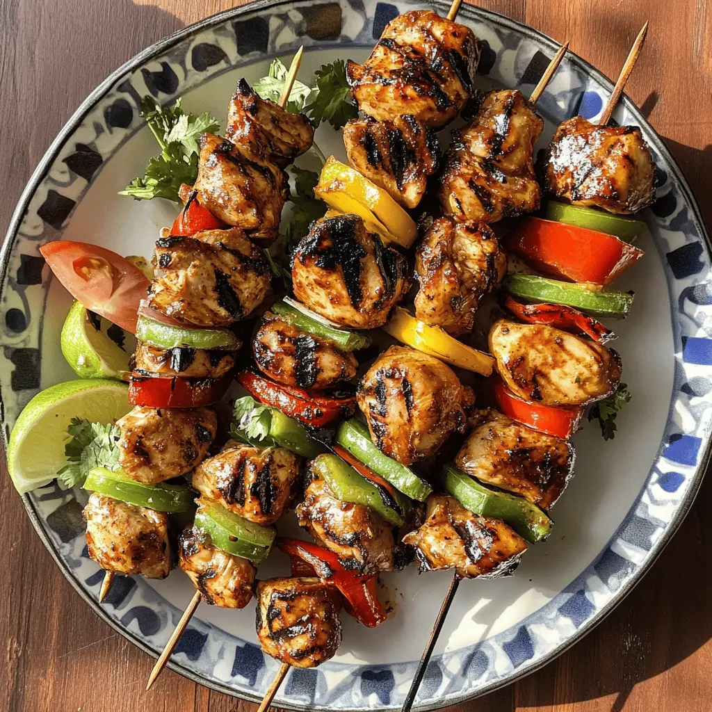 Enjoy flavor-packed Mexican Barbecue Chicken Skewers that are perfect for grilling! Juicy chicken pieces are marinated in a zesty blend of spices, giving them an irresistible taste. These skewers are ideal for summer cookouts, family gatherings, or a fun weeknight dinner. Save this recipe now for a dish that will impress everyone at your next BBQ!
