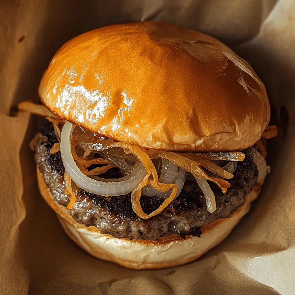 Get ready to bring a taste of Oklahoma to your kitchen with these amazing Fried Onion Burgers! Juicy beef patties are topped with crispy, golden onions that create a delightful crunch in every bite. Perfect for cookouts or family dinners, save this recipe for a hearty meal that everyone will love! Enjoy a slice of burger heaven tonight!