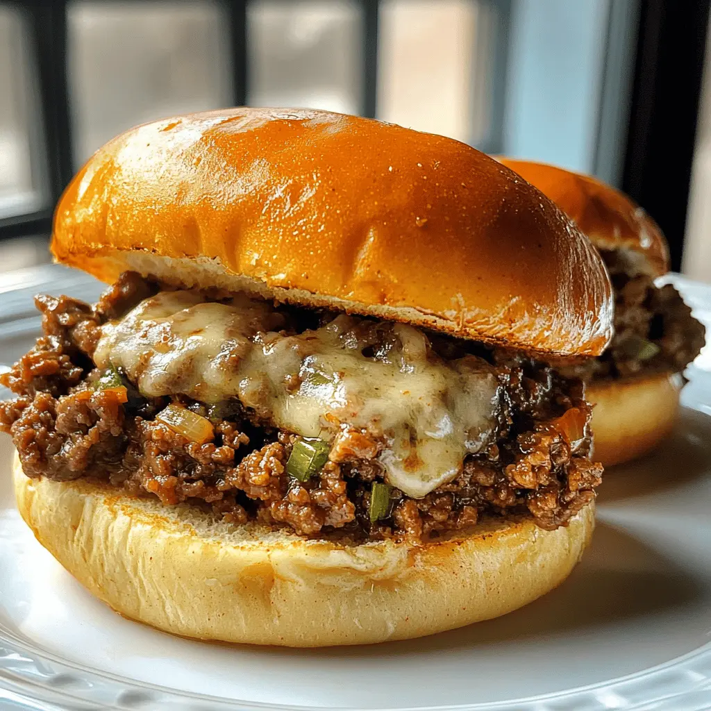 Get ready for a tasty twist on a classic! These Philly Cheesesteak Sloppy Joes combine all the mouthwatering flavors of a traditional cheesesteak into a fun and easy-to-make dish. With tender beef, sautéed onions, and gooey cheese, they're perfect for family dinners or game day gatherings. Save this recipe now for a delicious and hearty meal everyone will love!