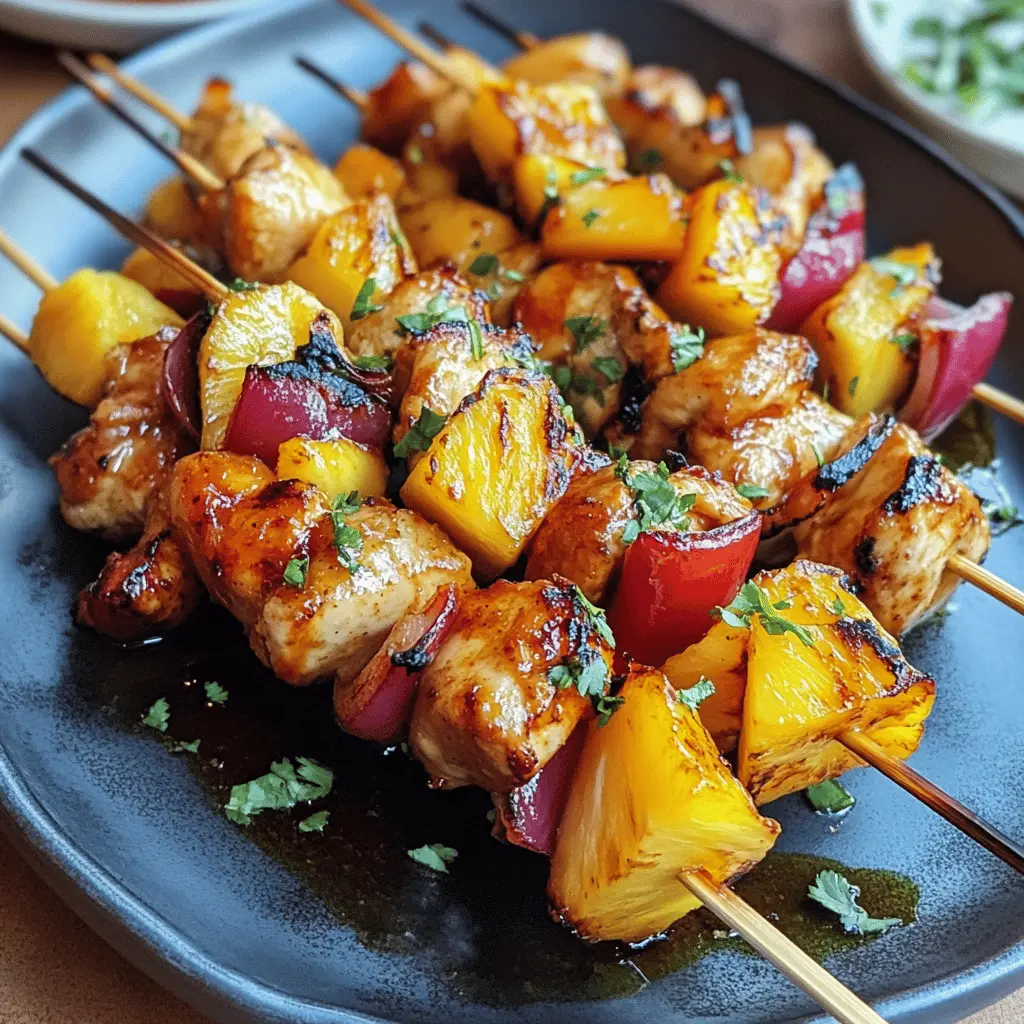 Juicy pineapple chicken kabobs are perfect for your next BBQ! These tasty skewers feature tender chicken marinated in zesty flavors, paired with sweet pineapple and colorful veggies. Ideal for summer gatherings, they’re quick to prep and sure to impress your guests. Save this delicious recipe for your next outdoor feast!