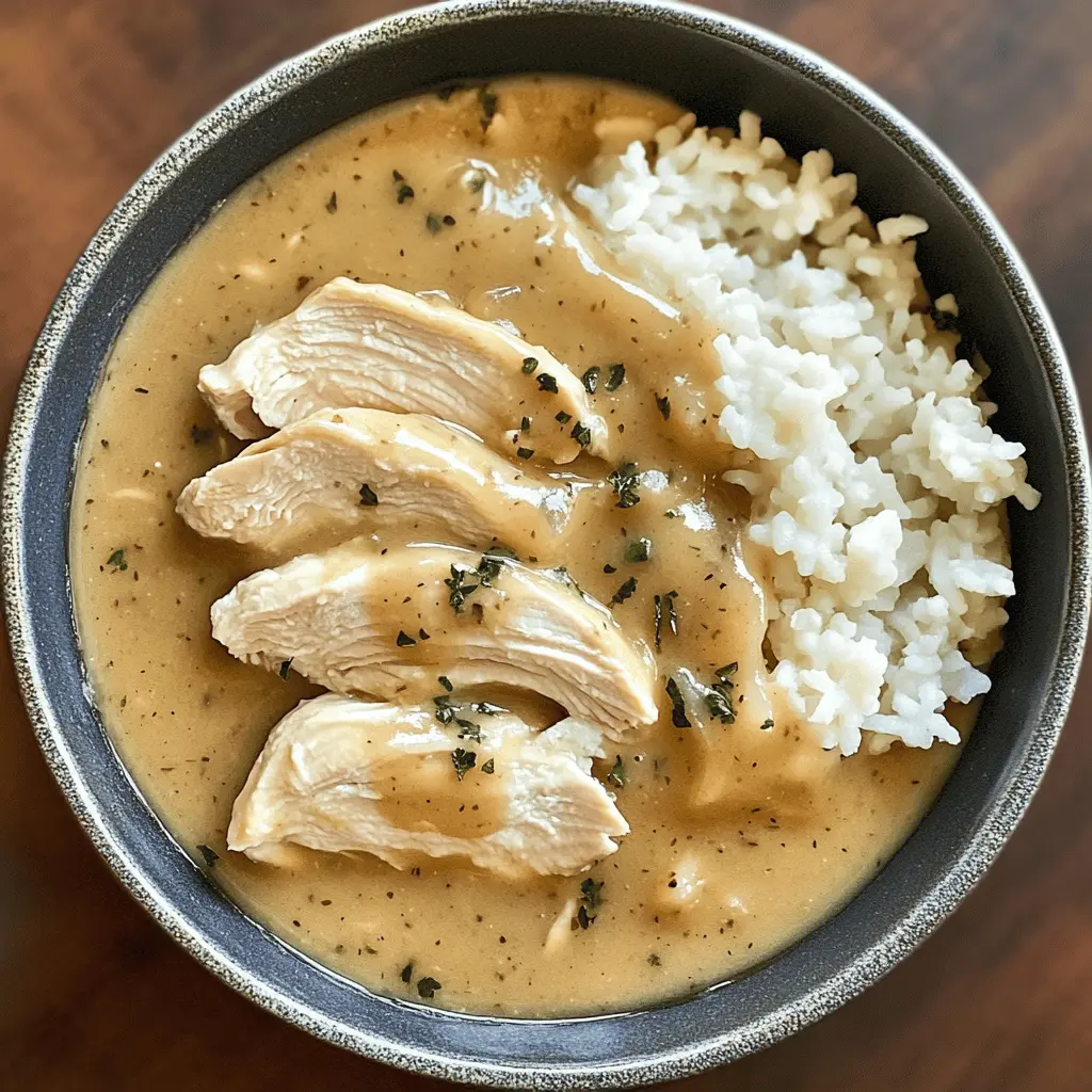 Warm up your dinner routine with this Slow Cooker Chicken and Gravy! This easy recipe features tender chicken smothered in a rich and flavorful gravy, perfect for serving over rice or mashed potatoes. Simple ingredients come together for a hearty meal that cooks while you go about your day. Save this recipe for busy weeknights or family gatherings!