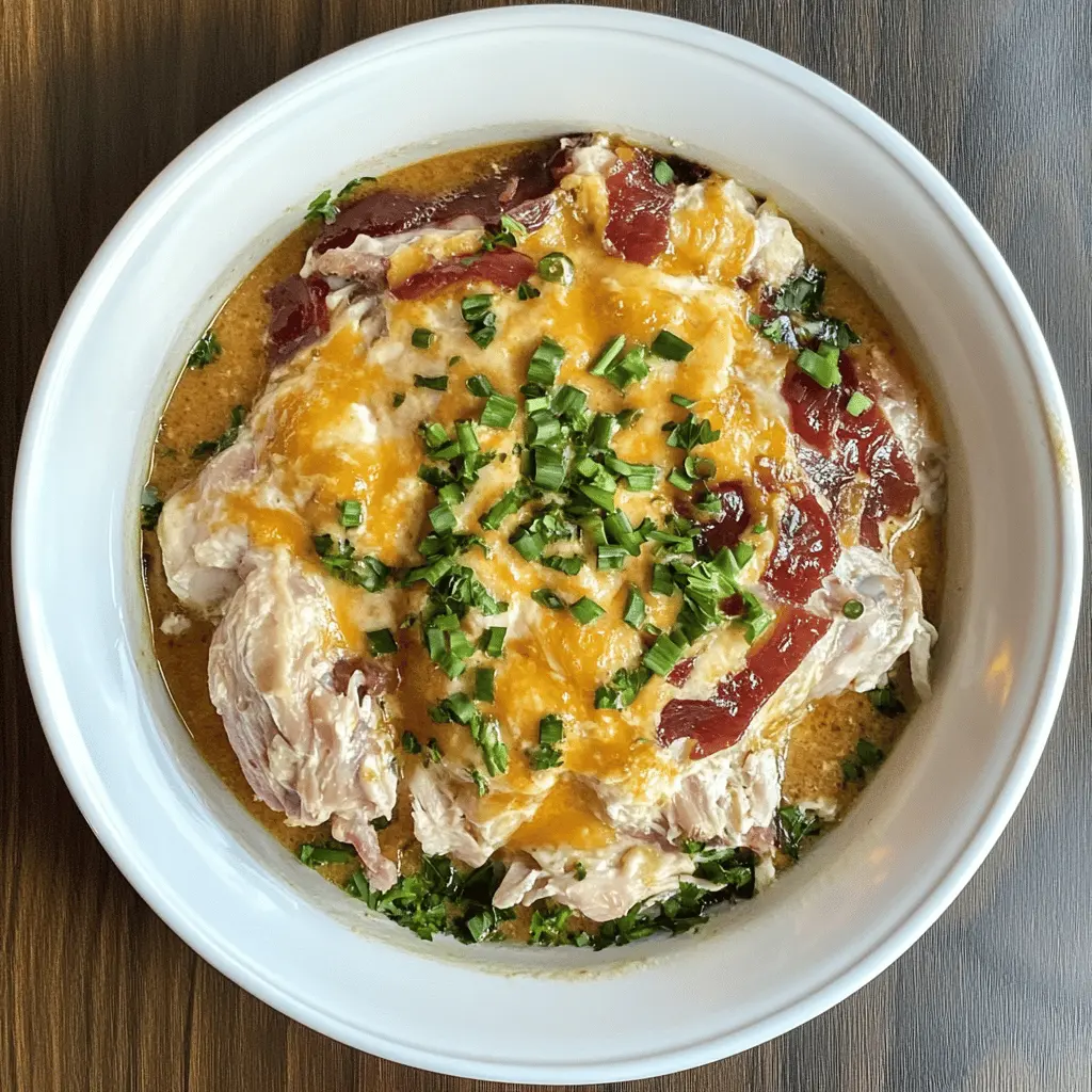 Get ready to enjoy a creamy, flavorful Slow Cooker Crack Chicken that will become an instant favorite! This simple recipe combines tender chicken, ranch seasoning, cream cheese, and crispy bacon for a hearty dish. Perfect for busy weeknights or game day gatherings, just toss the ingredients in your slow cooker and let it do the work. Save this recipe to bring deliciousness to your table!