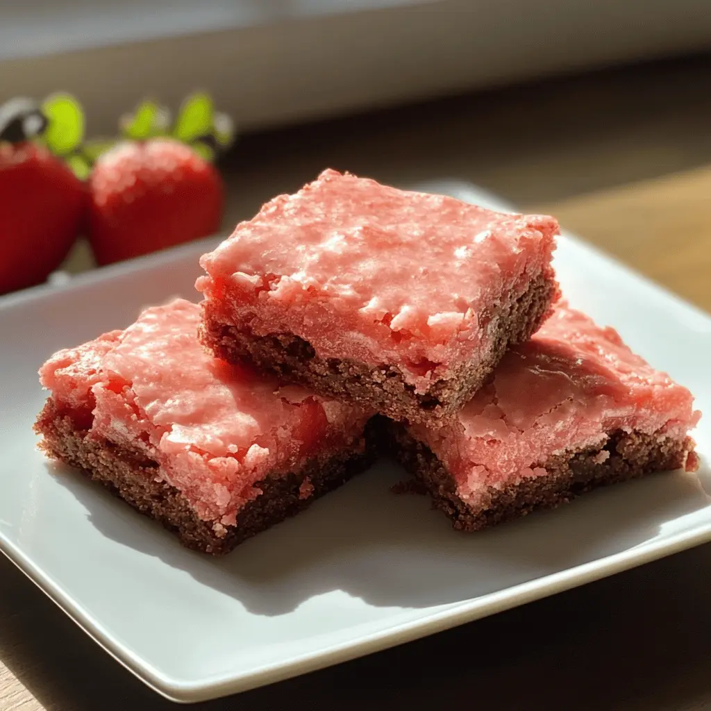 Easy Strawberry Brownies Recipe with Fresh Fruit