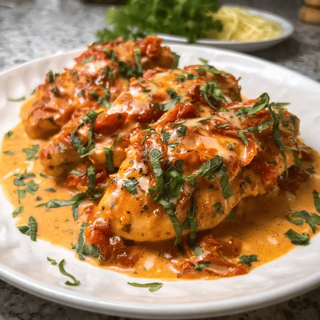 Easy Slow Cooker Creamy Tomato Basil Chicken