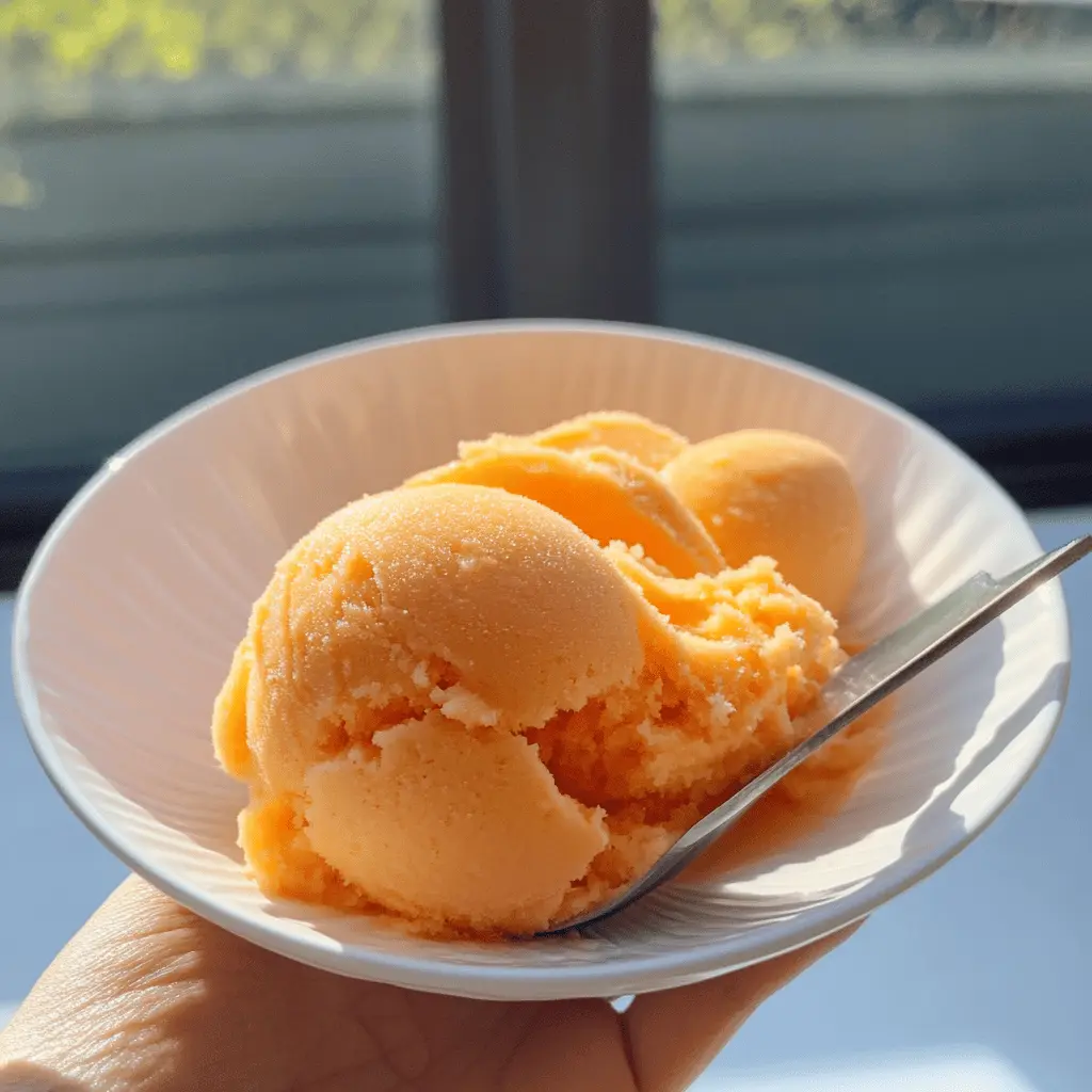 Easy 4-Ingredient Peach Sorbet Recipe