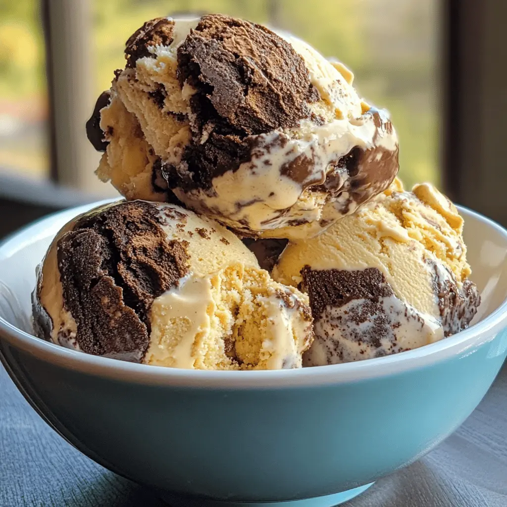 Easy Peanut Butter Brownie Ice Cream Recipe
