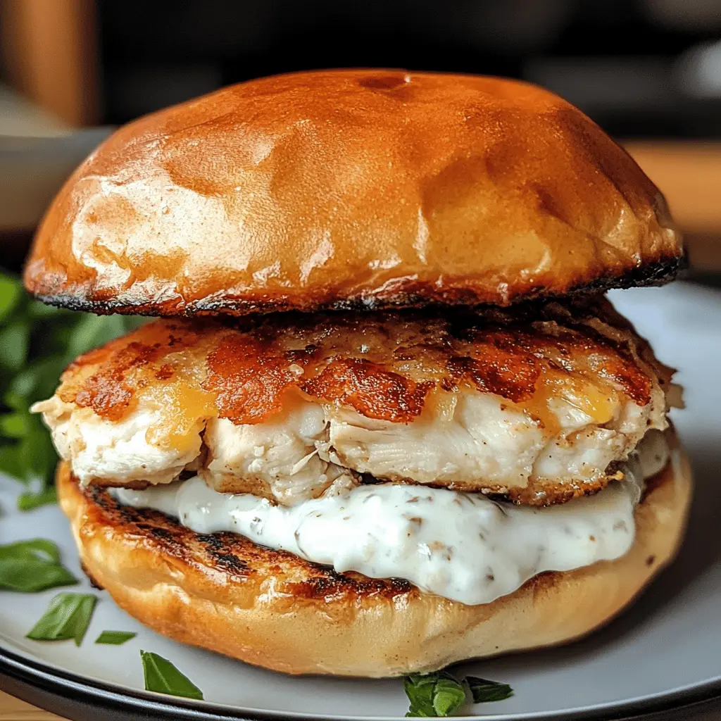 Easy Cheddar Ranch Chicken Burgers Recipe