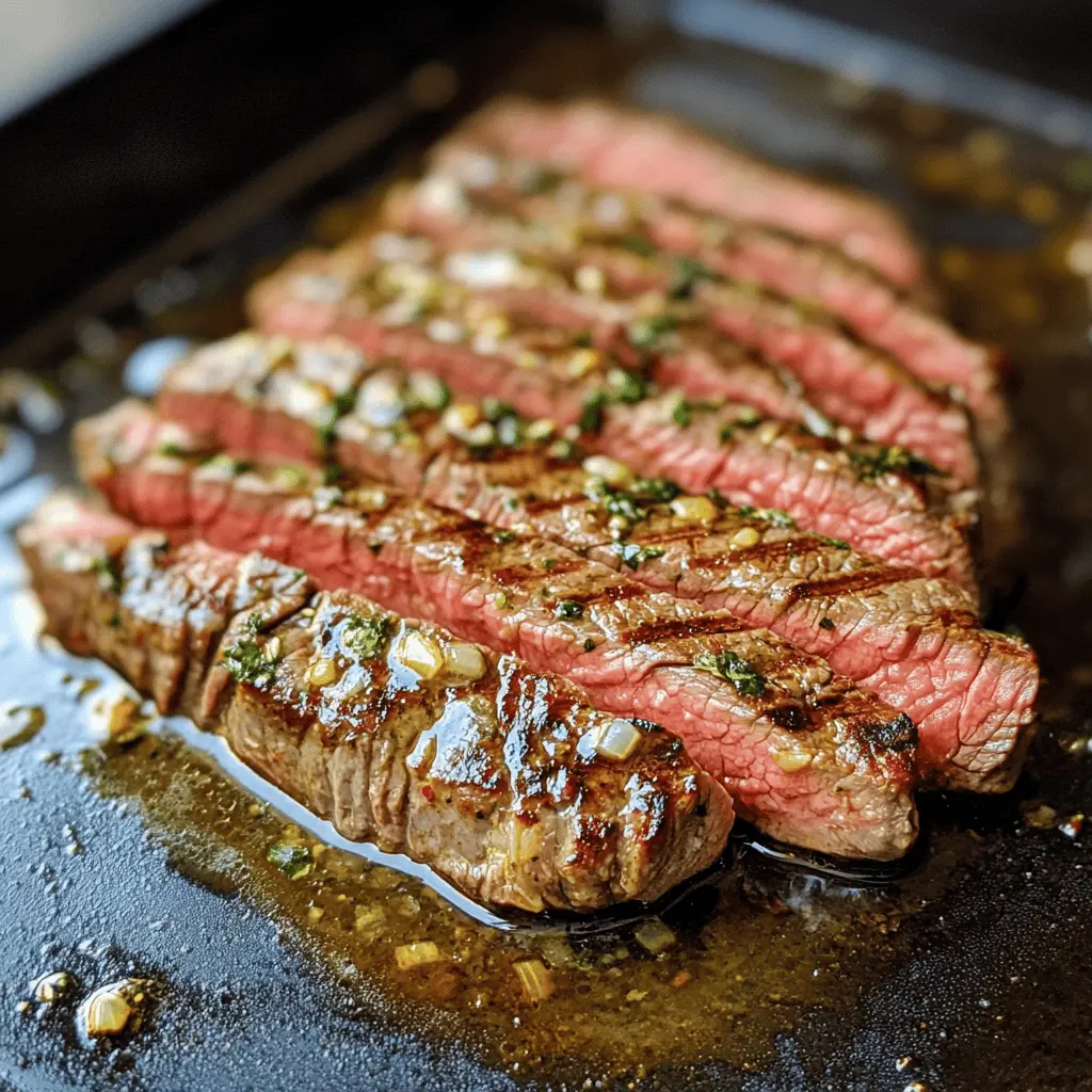 Easy Garlic Butter Flank Steak in Oven