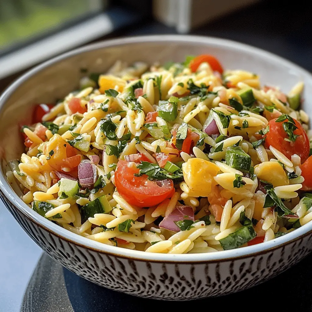 Easy Orzo Salad Recipe with Fresh Veggies