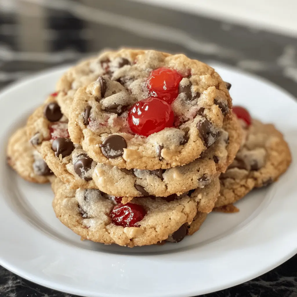 Easy Maraschino Cherry Chocolate Chip Cookies