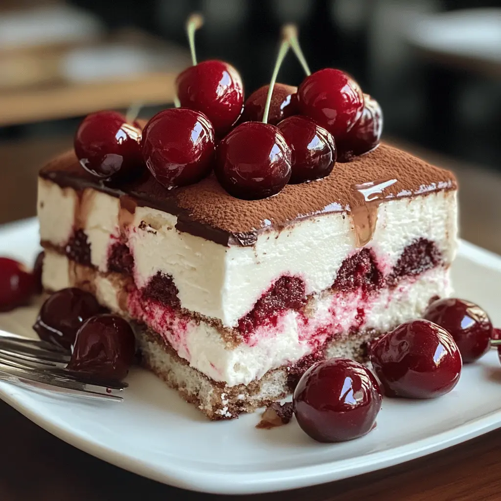 Easy Cherry Amaretto Tiramisu Dessert