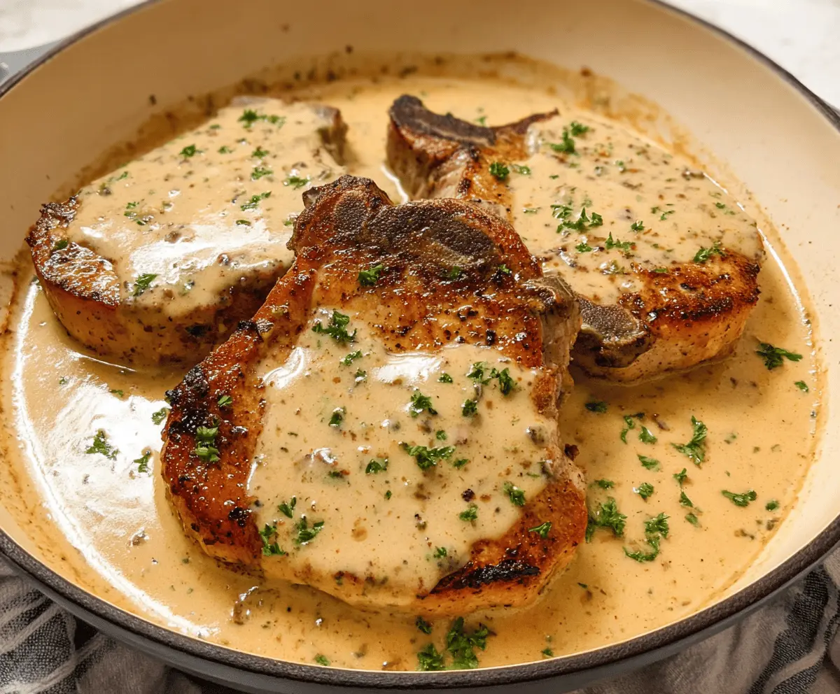 Easy Slow Cooker Pork Chops with Creamy Garlic Parmesan Sauce
