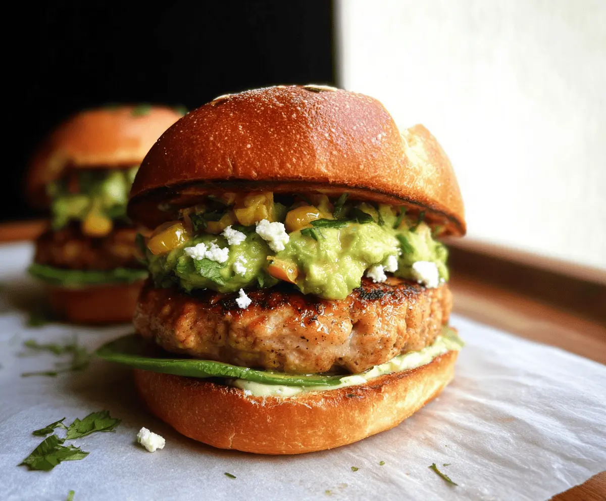 Easy Honey Jalapeño Turkey Burgers with Creamy Avocado Sauce