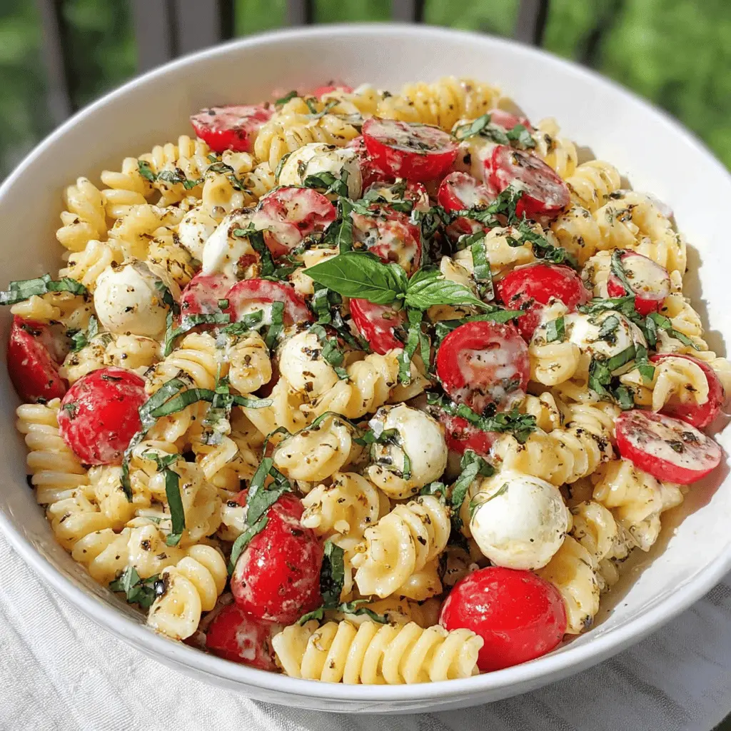 Easy Creamy Caprese Pasta Salad Recipe