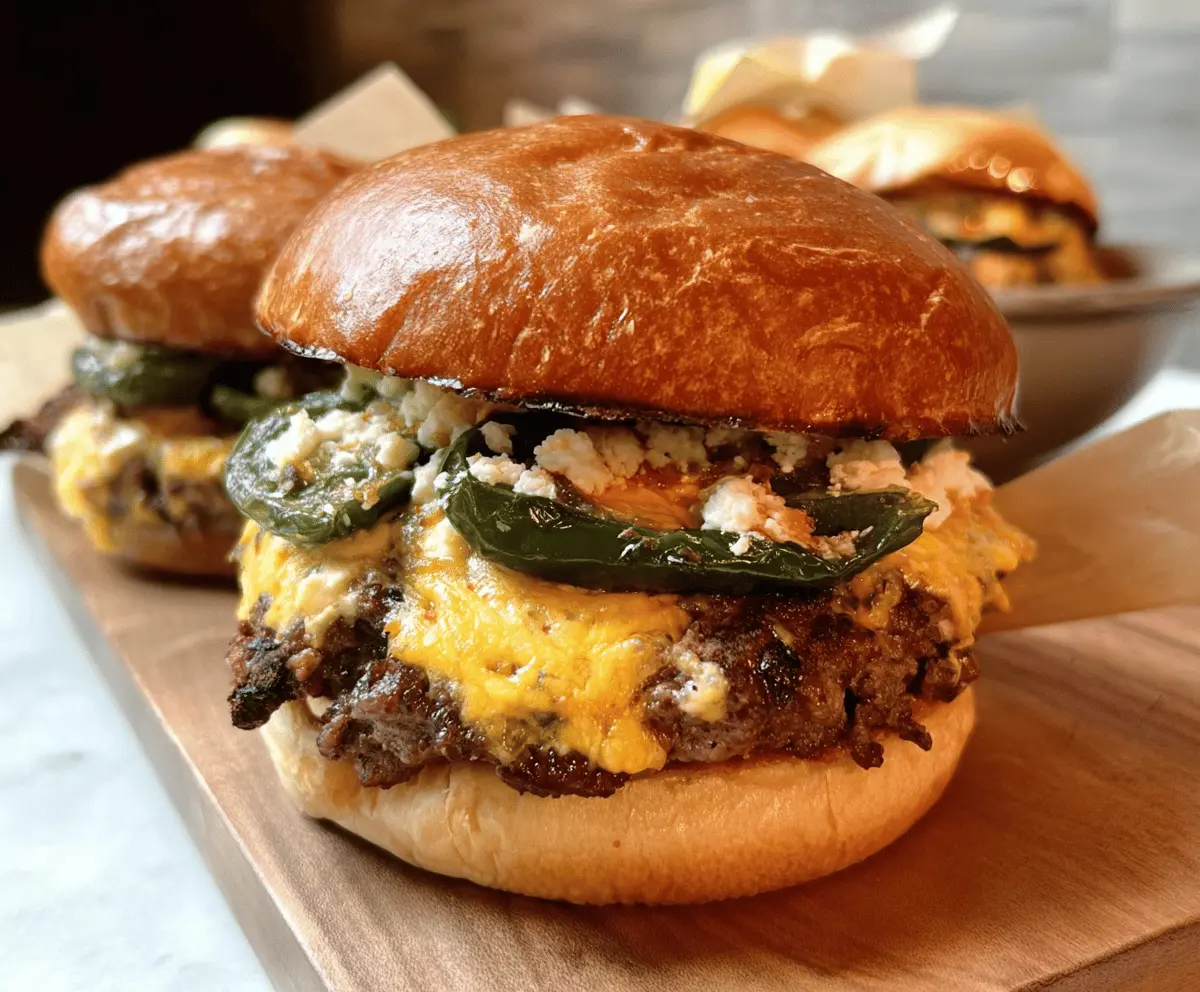 Cheesy Poblano Popper Burger Recipe