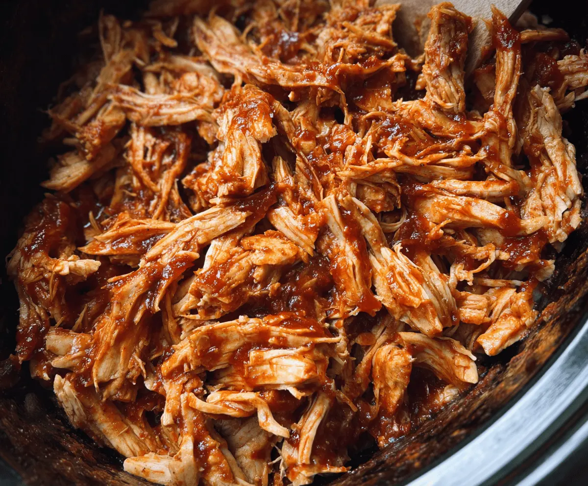 Easy Crockpot BBQ Pulled Chicken Recipe