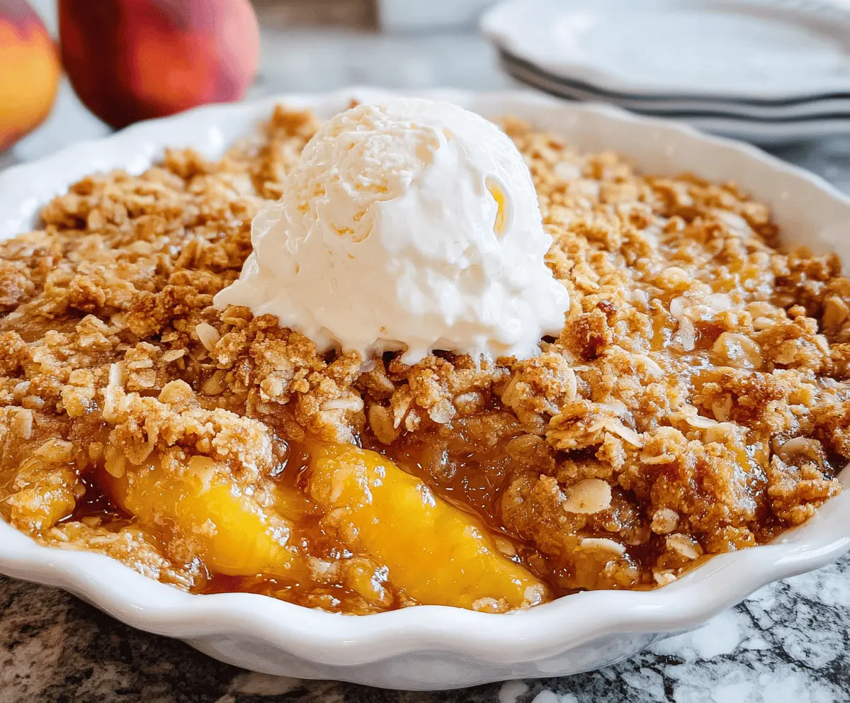 Easy Peach Crisp Recipe with Crunchy Topping