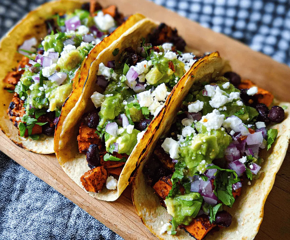 Easy Healthy Black Bean Sweet Potato Tacos