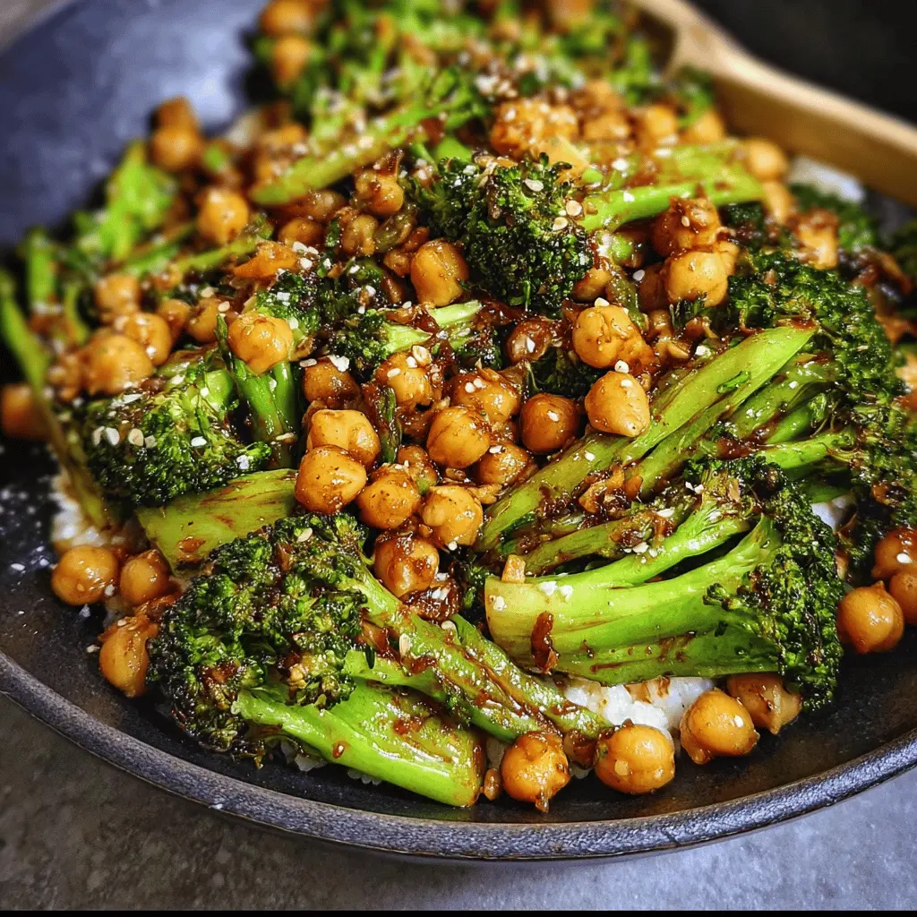 Easy Garlic Broccoli Stir Fry with Chickpeas