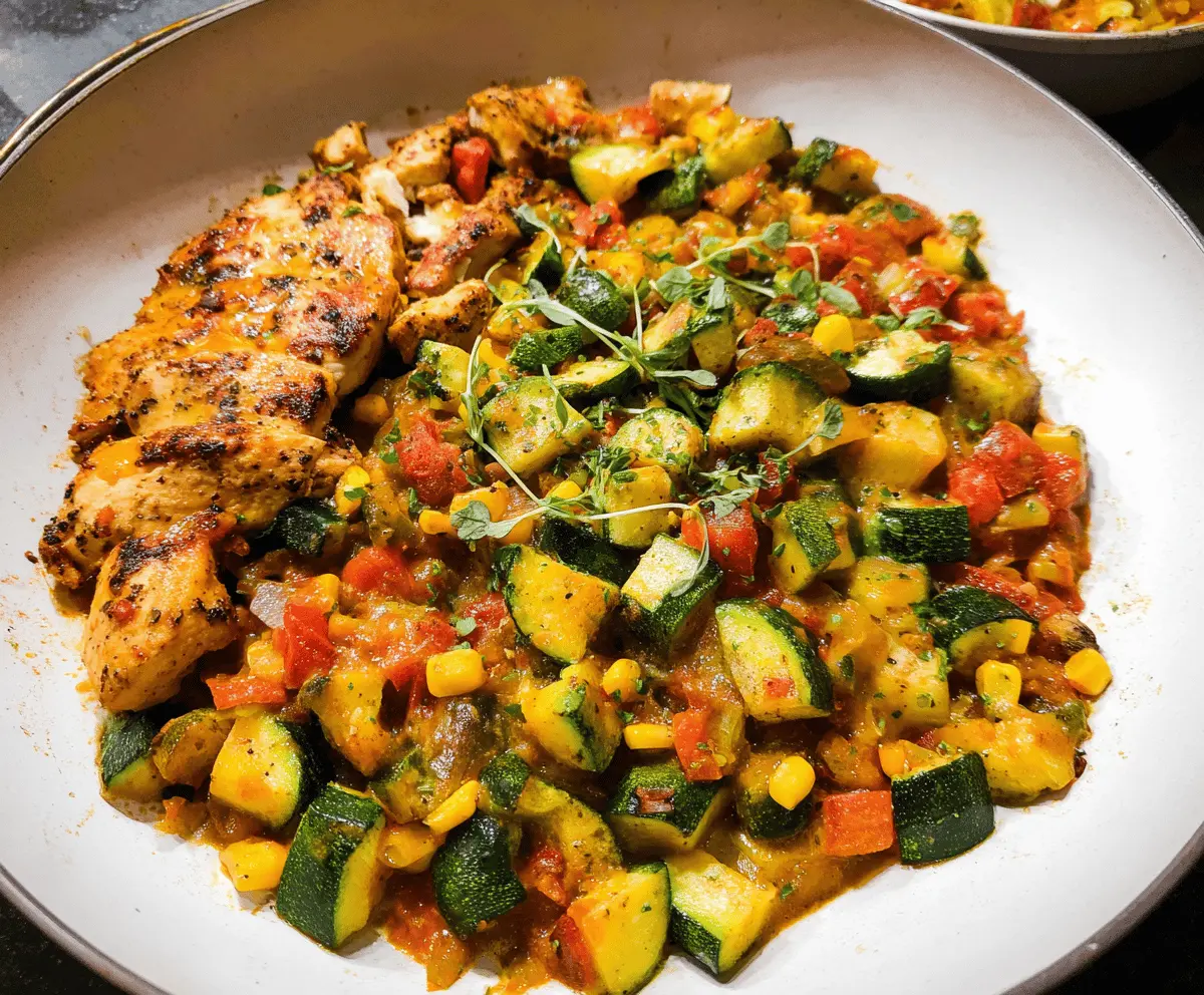 Easy Tex Mex Chicken and Zucchini Skillet