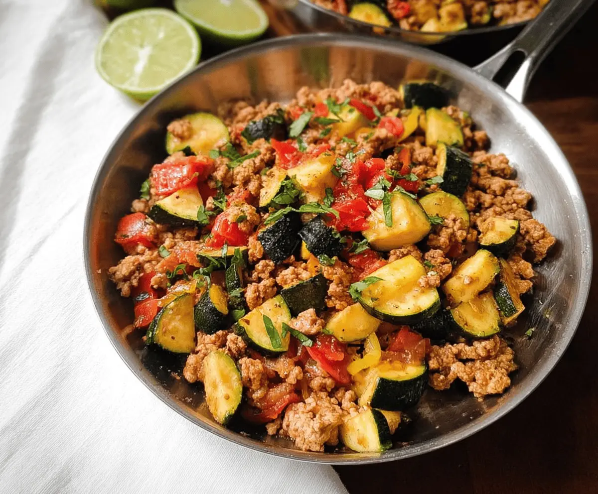 Healthy Ground Turkey and Zucchini Skillet Dinner