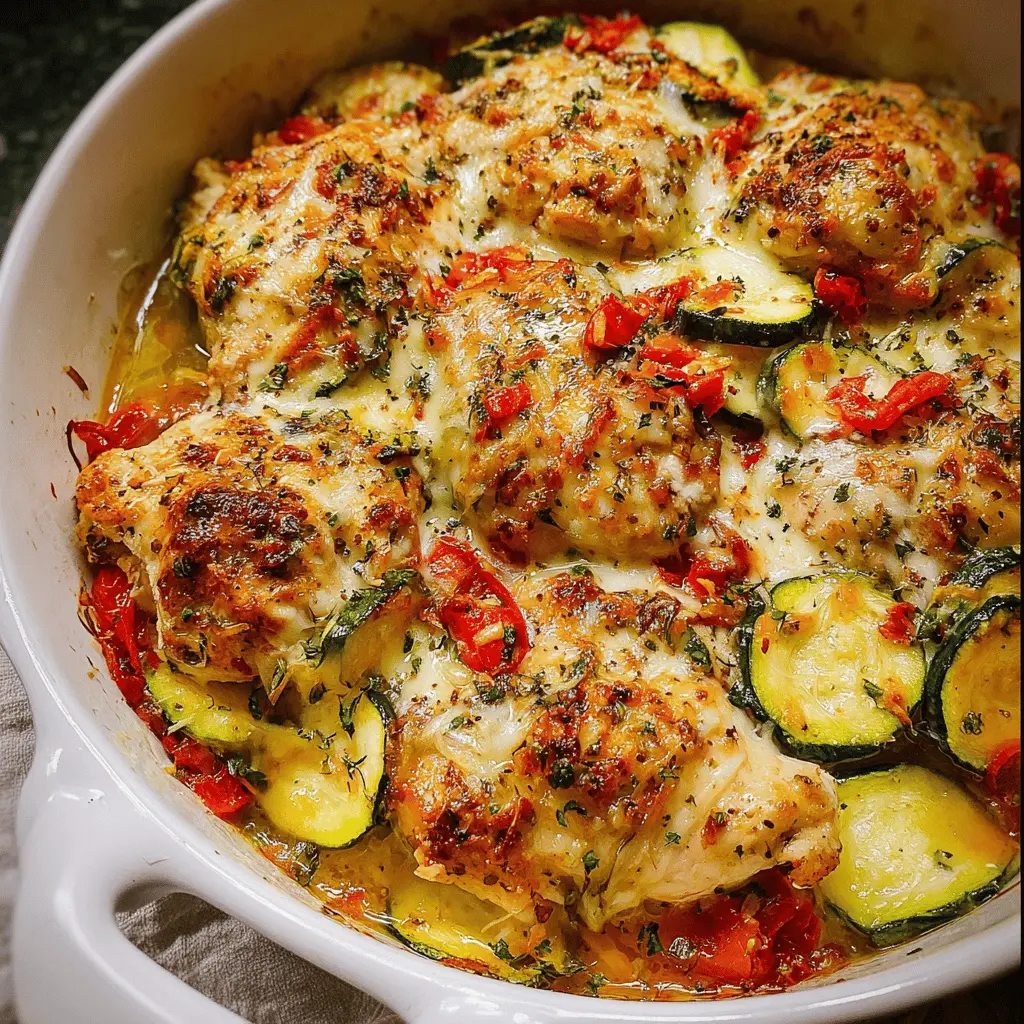 Healthy Mediterranean Chicken Zucchini Bake Recipe