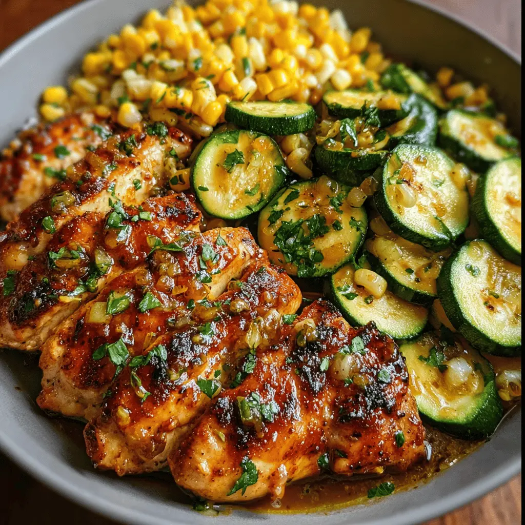 Garlic Butter Chicken with Zucchini and Corn