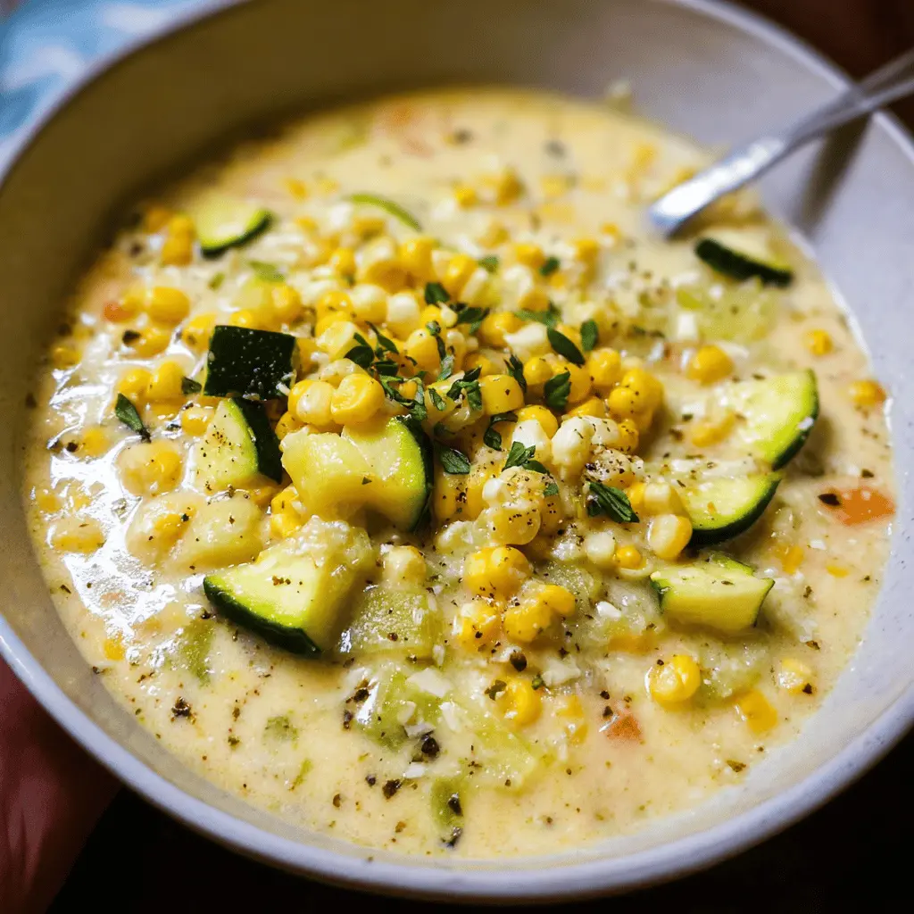 Creamy Summer Corn and Zucchini Chowder Recipe