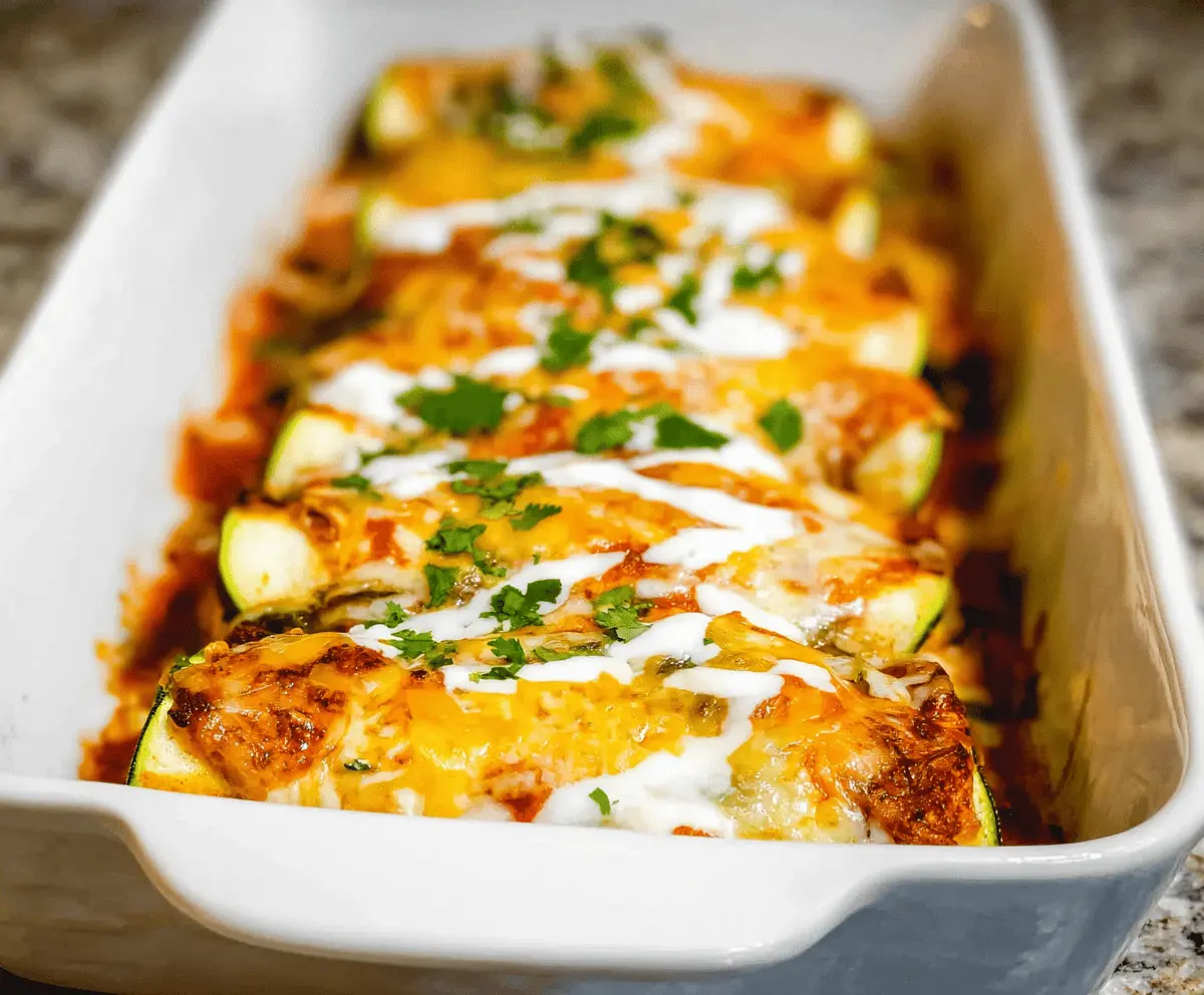 Low Carb Keto Chicken Enchiladas With Zucchini
