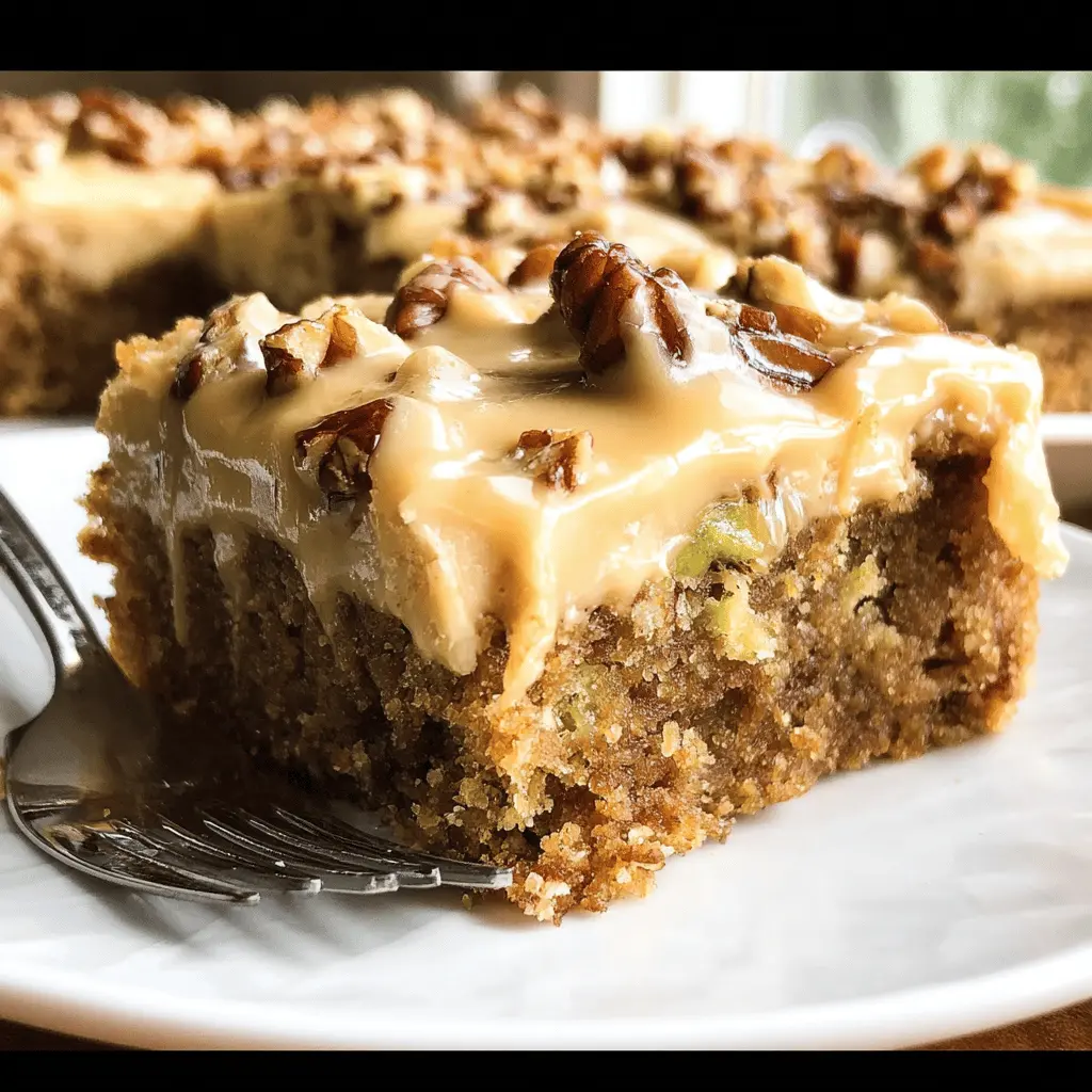 Caramel Frosted Zucchini Pecan Bars Recipe