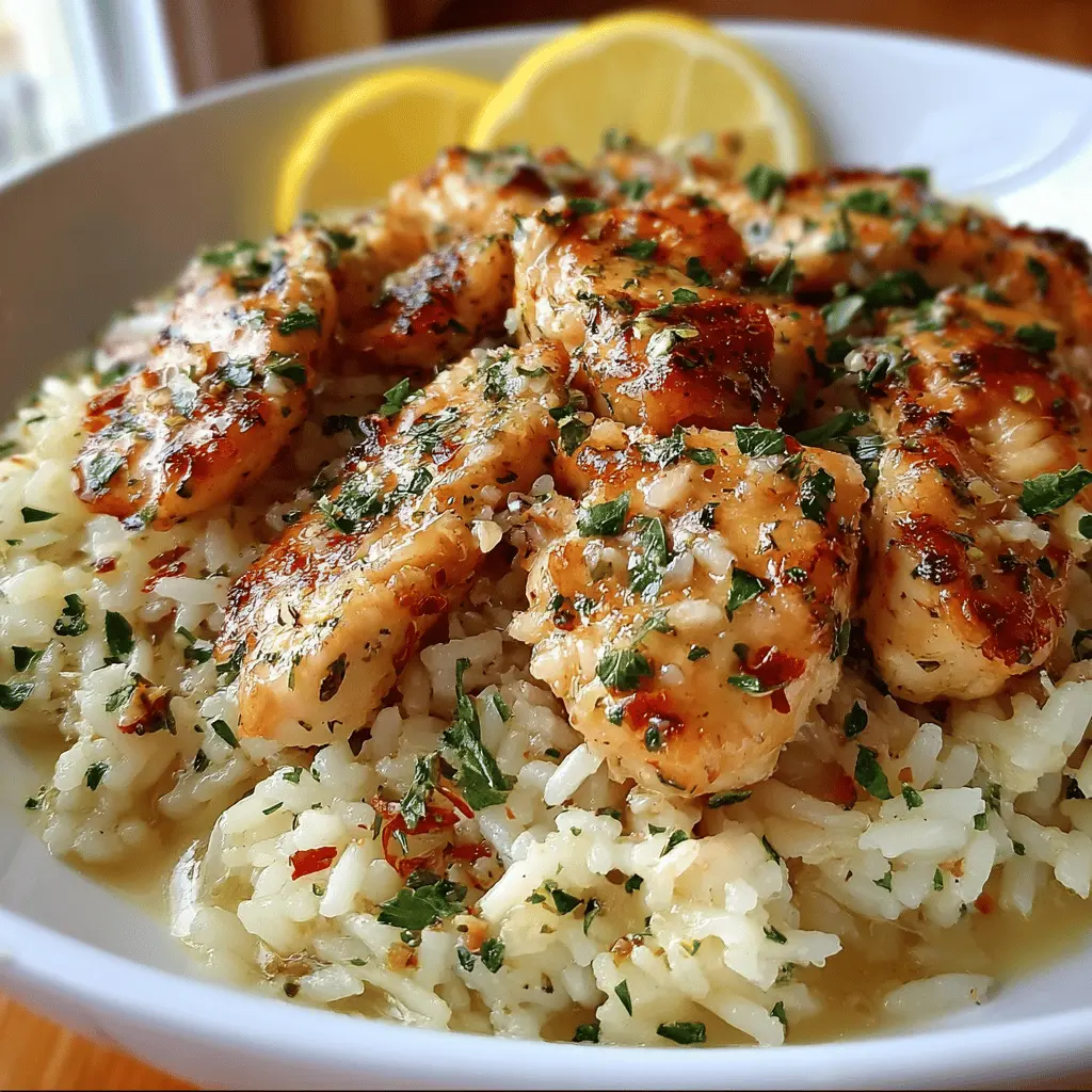 Easy Chicken Scampi with Garlic Parmesan Rice