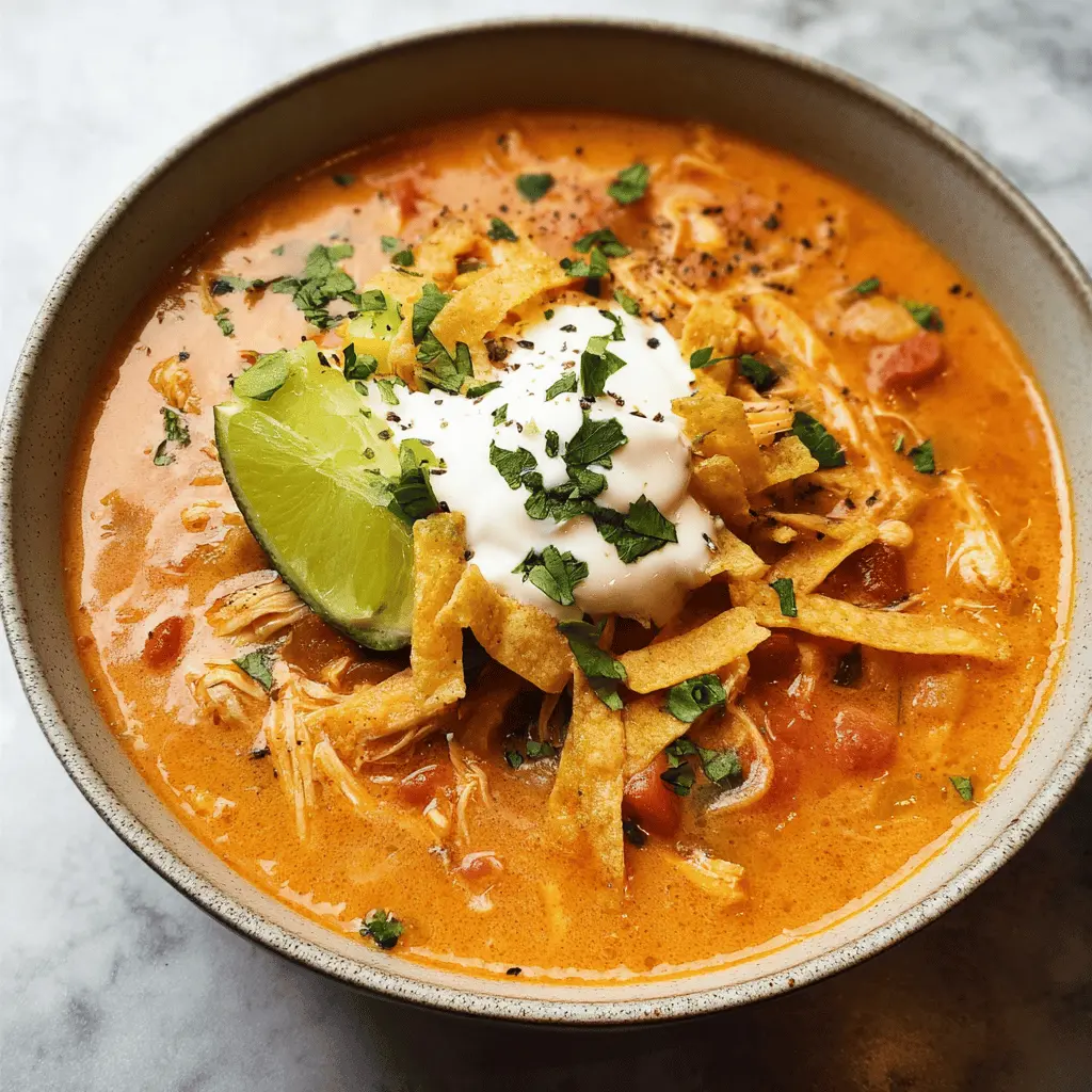 Easy Creamy Chicken Tortilla Soup Recipe