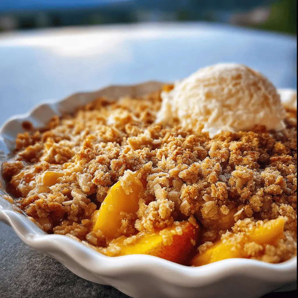 Easy Peach Crisp Recipe with Crunchy Topping