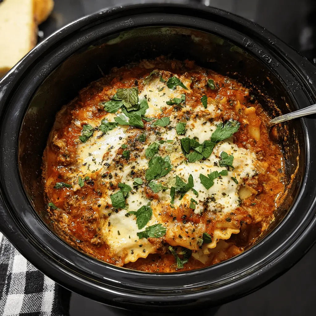 Easy Crockpot Lasagna Soup Recipe