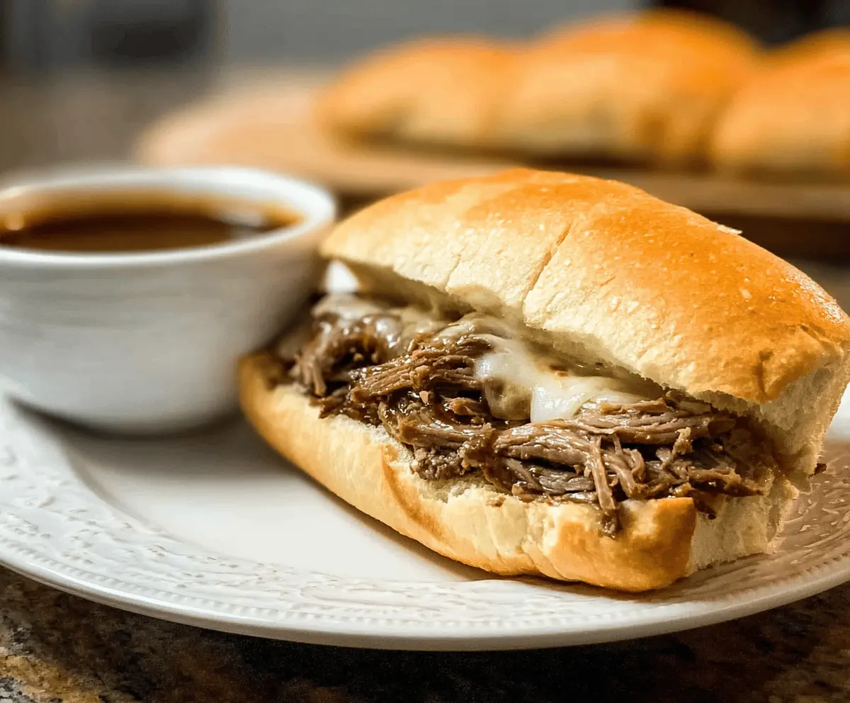 Easy Crockpot French Dip Recipe with Tender Beef