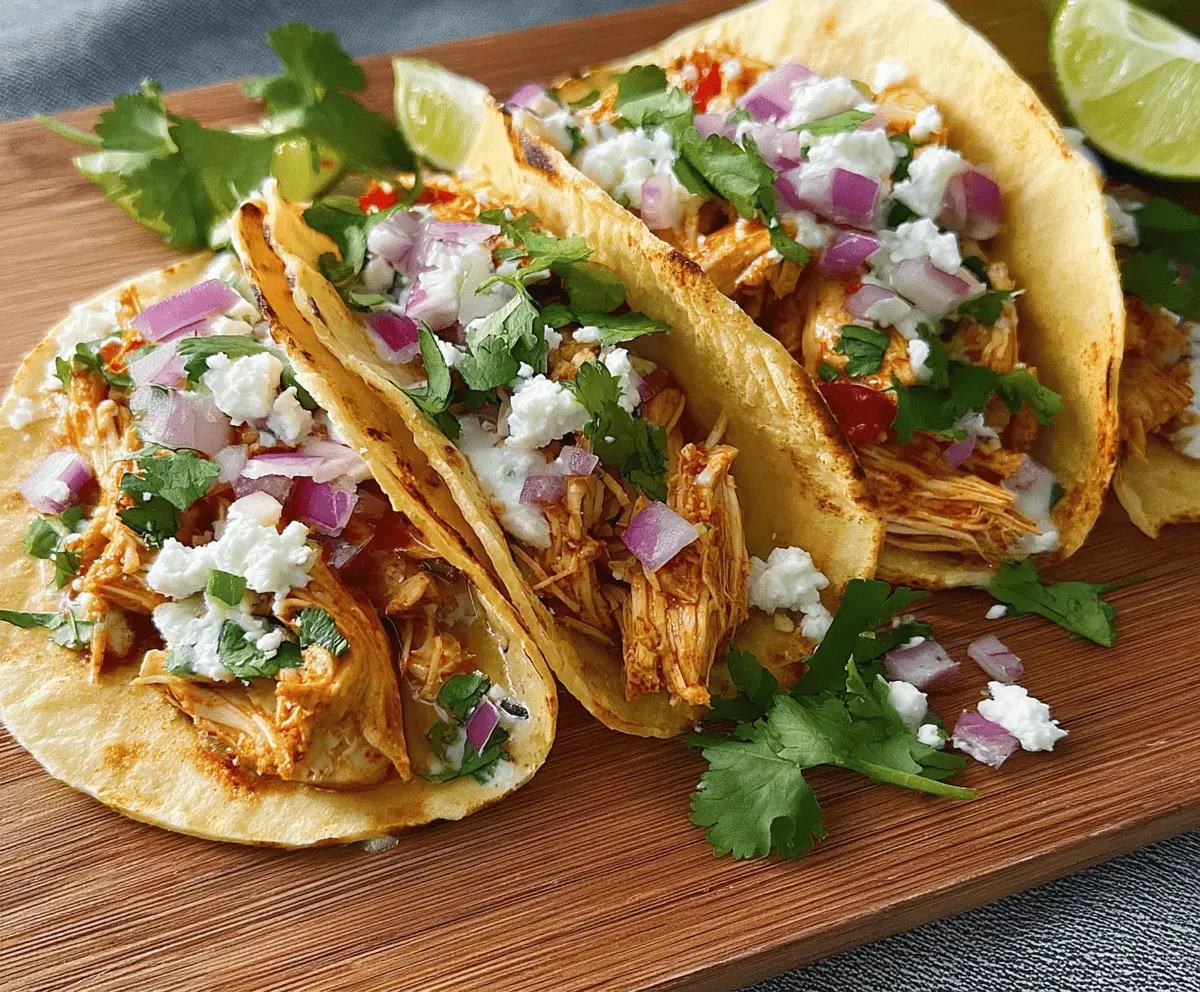Easy Healthy Crockpot Chicken Tacos Recipe