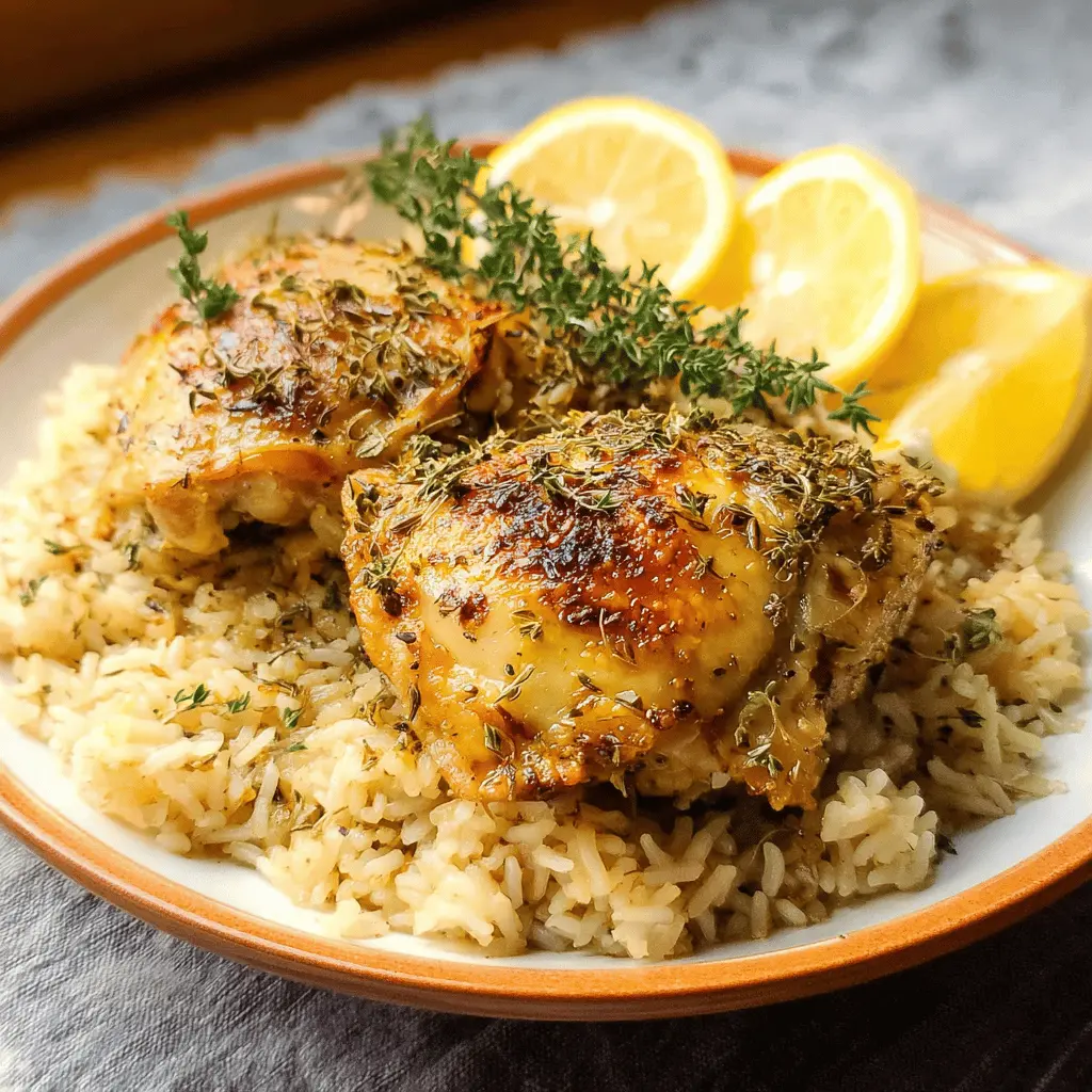 Easy Slow Cooker Lemon Herb Chicken and Rice