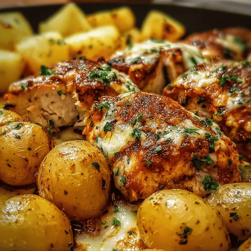 Easy Garlic Parmesan Chicken and Potatoes Recipe