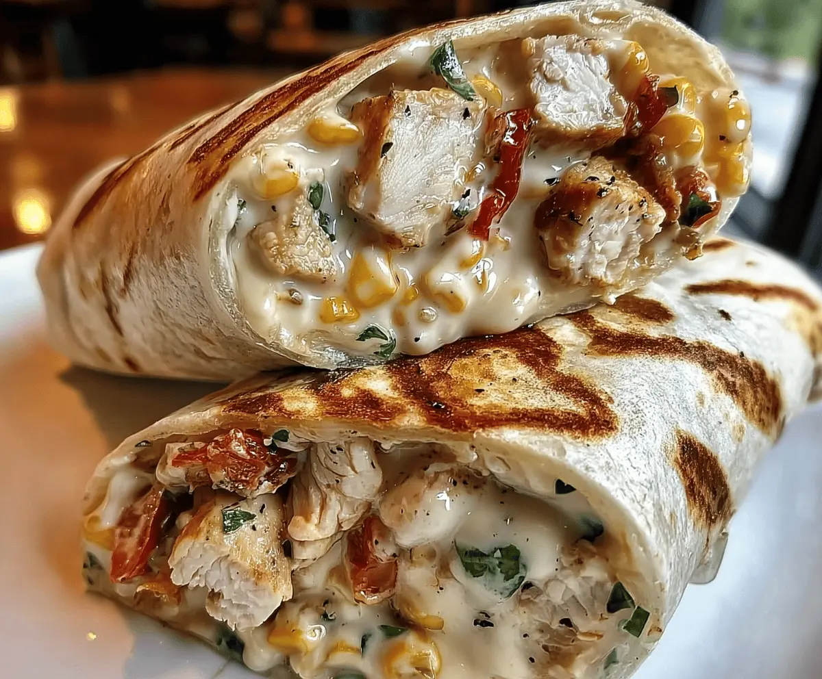 Easy Cheesy Garlic Chicken Wraps Recipe