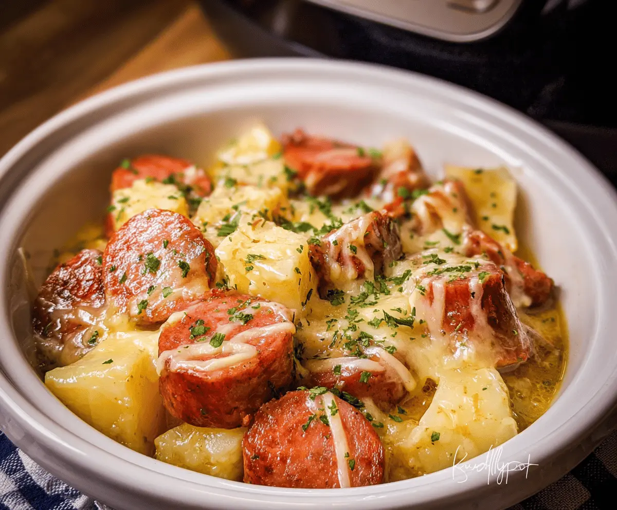 Easy Crockpot Cheesy Kielbasa Dinner Recipe