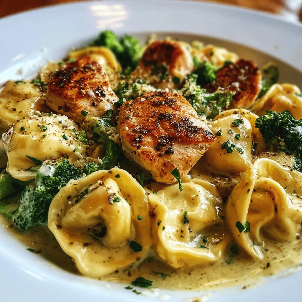 Creamy Garlic Parmesan Chicken Tortellini With Broccoli
